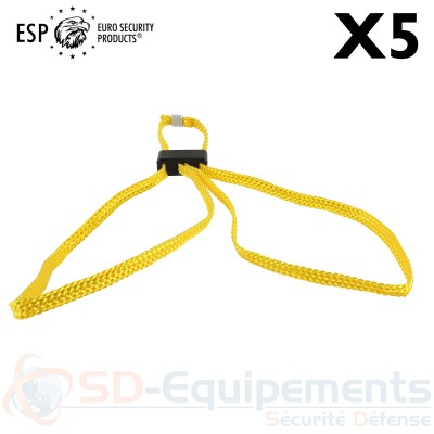5 menottes jetables ESP Polyamide jaune 