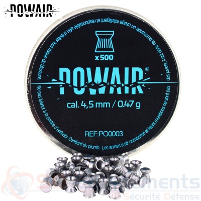 Boite de 500 Plombs T&ecirc;te Plate Powair 4.5 mm 0.47g