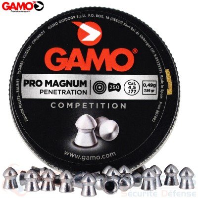 Boite de plombs Gamo pro magnum t&ecirc;te pointue...