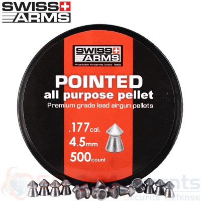 Boite de 500 Plombs pointus Swiss Arms 4,5mm .177