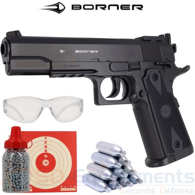 Pack pistolet CO2 Borner Powerwin 304 4.5 (3 joules)