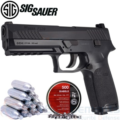 Pack Pistolet Sig Sauer P320 CO2 4.5 mm 2.8 joules