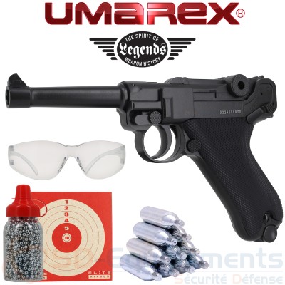 Pistolet Luger Legends P08 CO2 Umarex culasse fixe-...