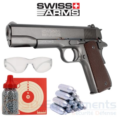 Pistolet CO2 Swiss Arms P1911 Blowback 4.5mm (1.7...