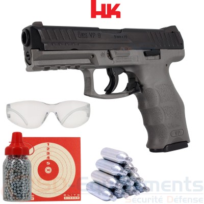 Pistolet semi automatique Heckler Koch VP9 CO2 Gris...