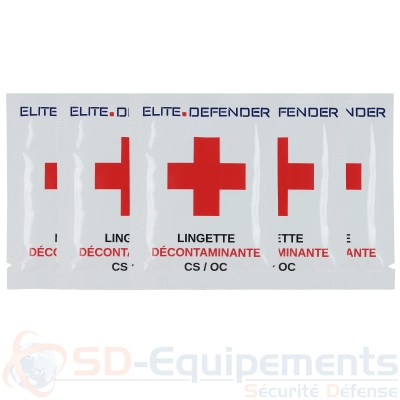 Pack de 5 lingettes d&eacute;contaminant gaz CS /...