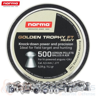 500 plombs Norma Golden Trophy FT Heavy 4.5mm 0.59g