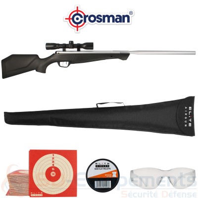 Pack Crosman Silver Fox 4.5mm + lunette 4X32 (19.9...