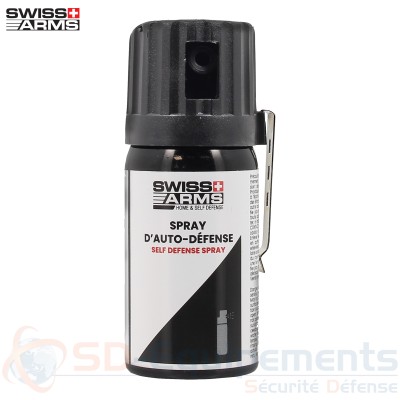 Spray d'auto d&eacute;fense Swiss-Arms gaz CS - 40 ml