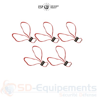 5 menottes textile ESP Entrainement rouge
