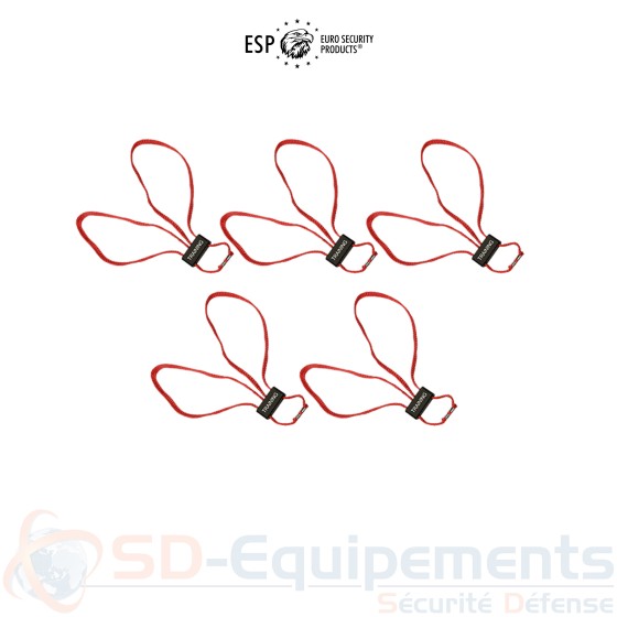 5 menottes textile ESP Entrainement rouge