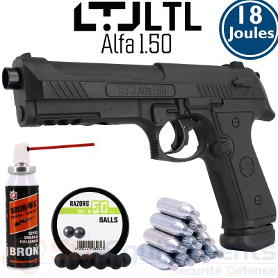 Pistolet balle caoutchouc LTL Alfa 1 - .50...