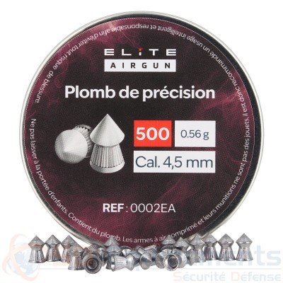 500 plombs pr&eacute;cision pointus Elite Airgun -...