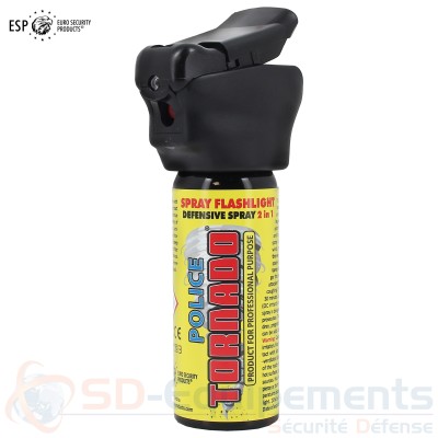 Torche A&eacute;rosol de d&eacute;fense Police Tornado Poivre 50ml