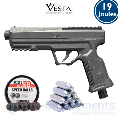 Pack pistolet CO2 Vesta Guardian C68 (19 joules)
