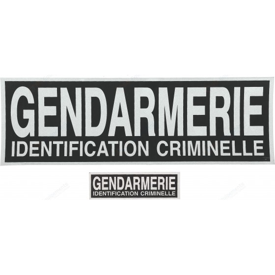 Lot de 2 bandeaux réfléchissants Gendarmerie Identification criminelle Velcro