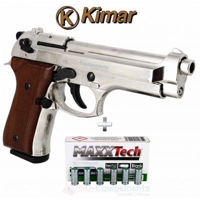 Pack pistolet Kimar 92 Auto 9 mm PAK Chrom&eacute;...