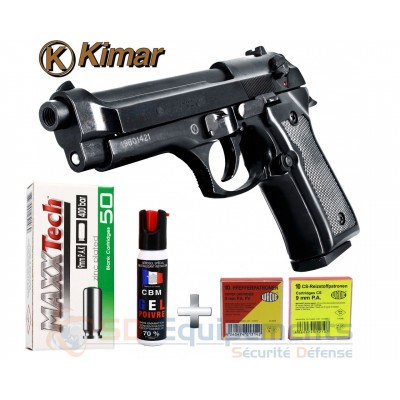 Kit de d&eacute;fense Kimar Beretta 92 F noir 9 mm PAK