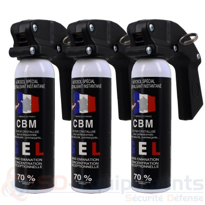 Pack bombe lacrymog&egrave;ne CS 300ml (3x100ml)