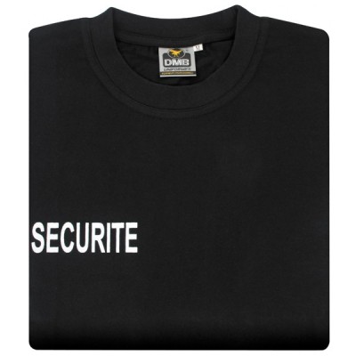 Tee shirt s&eacute;curit&eacute; NOIR/ BLANC