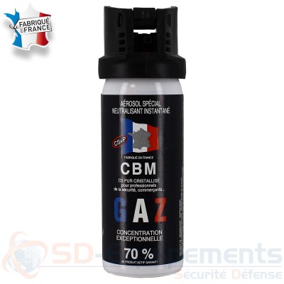 Bombe Lacrymogene CS Gaz Puissance 70 - 50ml