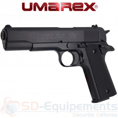 Pistolet Colt Government 1911 noir 9mm PAK &agrave; blanc