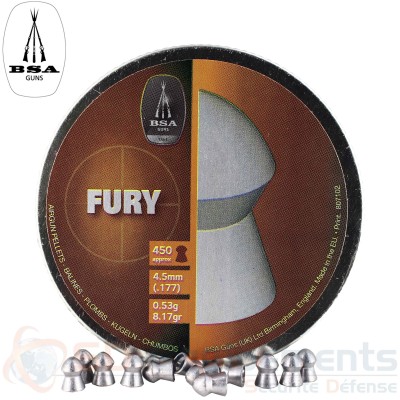 450 Plombs BSA FURY 4.5mm 8.17 gr