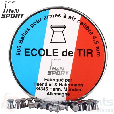 500 plombs H&N Ecole de tir 4.5 mm t&ecirc;te plate