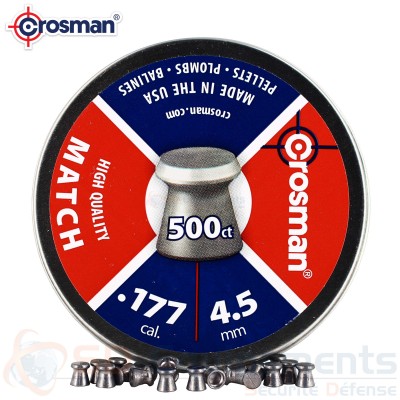 500 Plombs t&ecirc;te plate Crosman High Quality Match 4,5mm