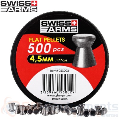 Bo&icirc;te de 500 plombs plats diabolos Swiss Arms 4.5mm