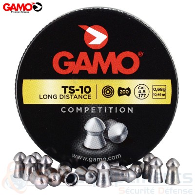 Plombs GAMO TS 10 T&ecirc;te pointue 4,5mm x200