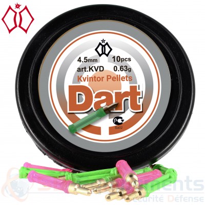 Boite de 10 plombs fl&eacute;chettes fluo 4.5mm