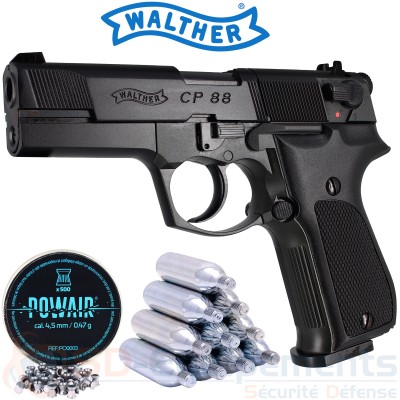 Pistolet Walther CP88 noir 4,5mm (3,5 Joules)