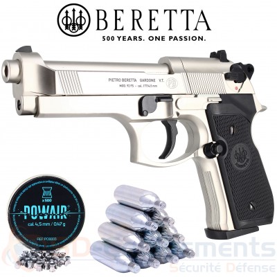 Beretta M92 FS nickel 4.5mm CO2 (3,5 Joules)